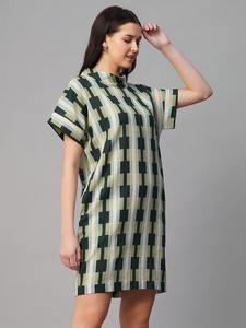 Handmade Indian Cotton Summer Dress Stylish Block Printed Short <b>Party</b> <b>Wear</b> for <b>Women</b> Personalized Bridal Gift Eco-Friendly ODM - Product Image 4