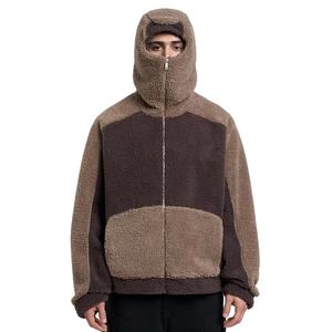 Chaqueta Sherpa con Cremallera Completa y Logotipo Personalizado, Chaqueta de Invierno Gruesa, Impermeable, Cálida, de Forro Polar Suave, con Capucha de Patchwork - Product Image 1