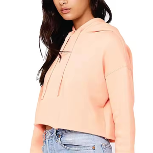 Meilleures ventes 2026 : Sweat-shirts à capuche pour femmes, en coton vierge de haute qualité, grandes tailles, coupe pull-over, crop top uni, personnalisables - Product Image 4