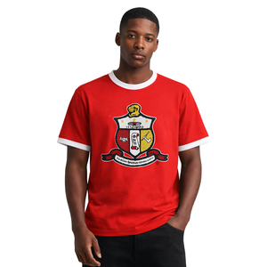 Camisa Premium Kappa Alpha Psi con Escudo de Chenilla Rojo, Talla Exacta, Algodón Premium, Bordado, Ropa de Fraternidad Griega - Product Image 1