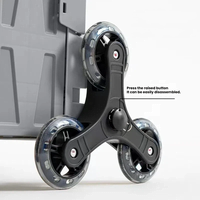 Carrinho de Armazenamento Dobrável com Rodas, Grande Capacidade, Carrinho de Camping Portátil, Carrinho Utilitário para Subir Escadas, Carrinho de Compras com Alça
