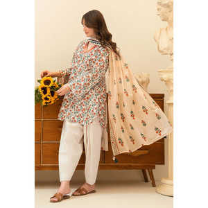 Ensemble 3 pièces en mousseline imprimée avec col brodé, tenue de fête modeste et formelle, tailles ODM du XS au 6XL, vêtements de jour tendance - SD-52203 - Product Image 6