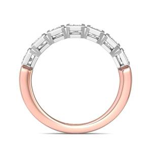 10K Rose <b>Gold</b> Emerald Cut Lab Grown Diamond Wedding Engagement Party Anniversary <b>Ring</b> 1.00 CTW Bezel <b>Set</b> Minimalist Stackable - Product Image 5