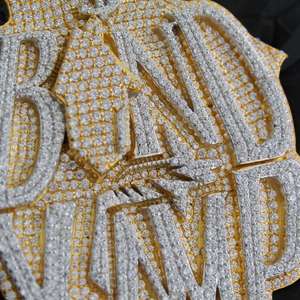 Pendentif Moissanite VVS personnalisé bijoux Hip Hop en argent 925 breloque lettre glacée pour lui/elle testeur de réussite - Product Image 2