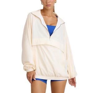 เสื้อแจ็คเก็ตกันลมแบบซิปครึ่งตัว คอตั้ง ระบายอากาศได้ดี น้ำหนักเบา เหมาะสำหรับวิ่งออกกำลังกาย ฟิตเนส และโยคะ สำหรับผู้หญิง - Product Image 2