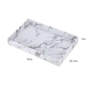 Plateau de service en marbre rectangulaire pour café, plateau carré en marbre blanc moderne, plateaux de service en marbre du Pakistan - Product Image 2