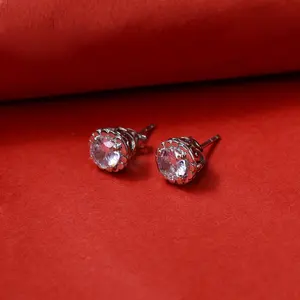Pendientes de Botón de Plata de Ley 925 con Circonita Cúbica para Mujer, Modernos, en Oro de 14K y 18K, con Formas de Mariposa y Flor, Regalo de Joyería Perfecto - Product Image 3