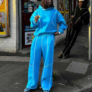 ชุดวอร์มกางเกงวอร์มและมีฮู้ดของผู้ชายชุดวอร์ม400GSM หนาแบบสตรีทแวร์ - Product Image 3