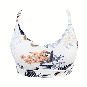 สปอร์ตบราโยคะ racerback สุดเซ็กซี่แบบเรียบง่ายพร้อมโลโก้ด้านหน้า-ดูดซับแรงกระแทกแบบแห้งเร็วรองรับสูง - Product Image 4