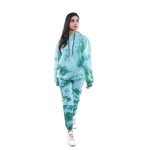 2025 nouveautés Y2K Streetwear produits tendance survêtement femmes recadrée sweat à capuche zippé pantalons de survêtement XL décontracté Long tye and dye - Product Image 4