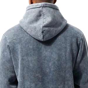 เสื้อวอร์มแบบสวมหัวผ้าซักกรดของผู้ชายเสื้อขนแกะผ้าฝ้าย100% ปรับแต่งโลโก้ได้ - Product Image 4