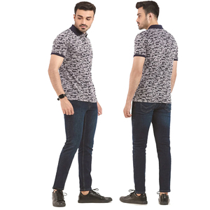 Polo de negocios de sublimación para hombre, estampado de tela personalizado con patrón sólido para verano, estilo informal de talla grande, hecho en Pakistán - Product Image 2