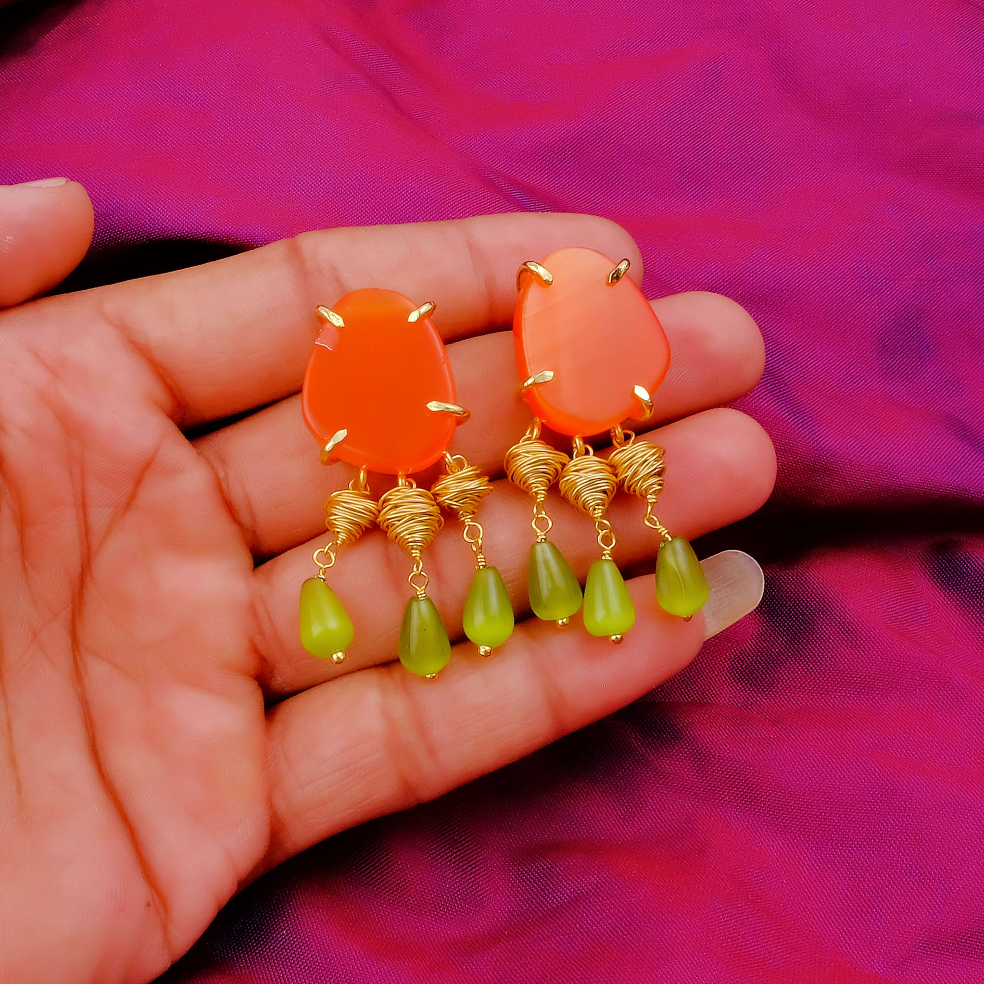 Orange & Green Cat's Eye