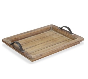 Bandeja de servicio de madera antigua hecha a mano, bandeja redonda de hierro de cobre de tamaño personalizado para comedor en casa, bandeja de bambú de estilo clásico, servicio de comida - Product Image 6
