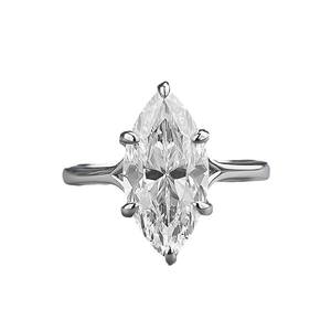 Anillo de Compromiso Solitario Marquise de Diamante Creado en Laboratorio, Oro Puro de 14K o Plata, Certificado de Joyería Fina, Color DEF, Claridad VS-VVS - Product Image 2
