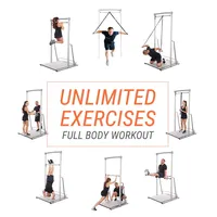 Station d'entraînement multifonctionnelle compacte avec barre de traction et support pour dips – Cadre d'entraînement de force pour la maison