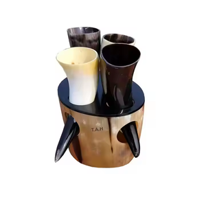 Corne à boire EN Vente chaude pour les bars de restaurants Chher up Drinking Corne polie en cuir marron pour les fêtes Fournitures - Product Image 4