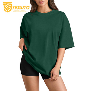 Camiseta básica de gran tamaño con logotipo de impresión personalizado de peso pesado Camiseta de algodón 100% de moda de talla grande de alta calidad para mujer - Product Image 4