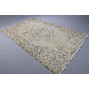 Tapis de 5,8 x 5,8 pieds, tapis turc vintage, tapis blanc à motifs de plantes et d'arbres - Product Image 4