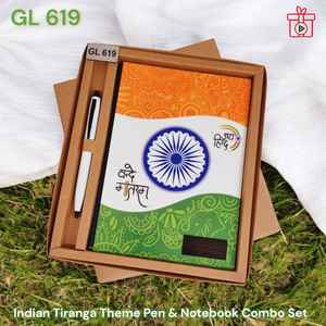 Indian Tiranga Theme Pen & Notebook Combo Set Accessory for Promotional Business <b>Gifts</b> Set Premium Quality Low Cost - Product Image 1