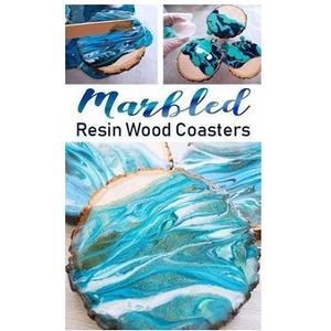 Tapis de dessous de verre en bois et résine de style persan quantité minimale de commande bas en vrac avec mangue/bois d'acacia de haute qualité sur sous-verres en résine ensemble de 4 pièces - Product Image 1