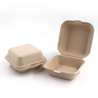 Conteneur en bagasse en forme de coquille Bioloza, 500 unités, boîte à sandwich jetable, micro-ondable, étanche, biodégradable, sans BPA, durable