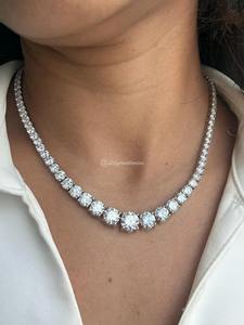 Collier tennis en or 14 carats pour femme, 40 carats, diamants de laboratoire, chaînes tendance, clarté VVS VS, diplôme - Product Image 6