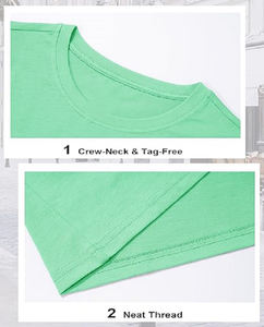 Personalizable 100% algodón menta verde Color O cuello Regular Fit señoras Camiseta de manga corta con el mejor precio de fábrica de Bangladesh - Product Image 5