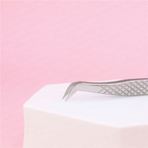 Meilleure pince à épiler d'extension de cils de volume du fabricant avec pointe en fibre d'acier inoxydable Outil de beauté de cils de marque privée - Product Image 5