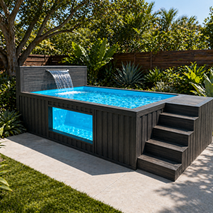 Kids <b>Safe</b> Non Slip Surface Family Above Ground Pool with Safety <b>Ladder</b> Prefabricated Fiberglass Swimming Pool - Product Image 1