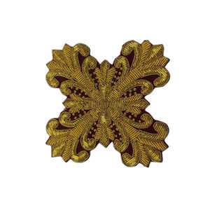 Insignias personalizadas 3D bordadas a mano, emblemas de poliéster, parches, etiquetas de ropa con hilo de oro, insignias de tela de sarga bordada - Product Image 1