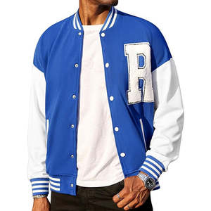 Chaqueta universitaria de lana y cuero personalizada Nombre, número y logotipo personalizados Abrigo de bombardero de escuela secundaria a medida - Product Image 6