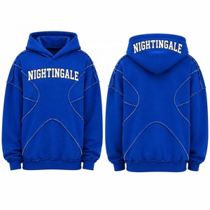 2026 Latest <b>Oversized</b> Panel <b>Stitch</b> Pullover Fleece <b>Hoodie</b> Heavyweight Drop Shoulder Casual Winter Streetwear Custom <b>Hoodie</b> - Product Image 4