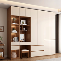 Armoire en bois moderne personnalisable avec bureau, coiffeuse et armoire de rangement pour chambre d'appartement