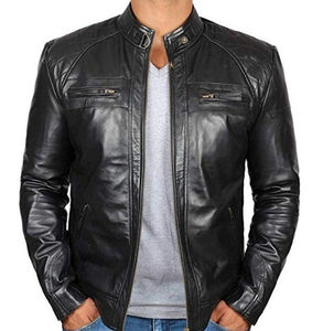Chaqueta de Cuero Personalizada para Hombre, Estilo Motero, con Capucha, Ecológica, Transpirable, de Alta Calidad - Product Image 5
