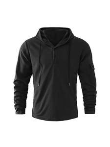 2025 primavera y otoño nuevos hombres deportes Fitness botón Sudadera con capucha moda e Casual versátil transpirable abrigo para correr - Product Image 3