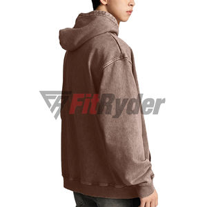 Sudaderas con capucha lavadas con ácido de algodón 100% de alta calidad, ropa de hombre de invierno de punto con capucha de estilo callejero Vintage de secado rápido al por mayor - Product Image 4