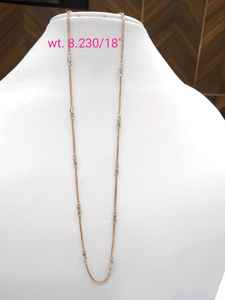 Cadena Corporal de Oro Blanco de 22k, 18k, 14k, 12k, 10k, 9k, 18 Pulgadas, Regalo para Fiesta o Boda - Product Image 5