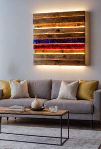 Vinilo Decorativo de Resina Epoxi de Lujo para Pared, Diseño Natural de Paisaje Moderno Hecho a Mano en Madera, Decoración de Interiores de Habitaciones, Impermeable y Duradero - Product Image 2