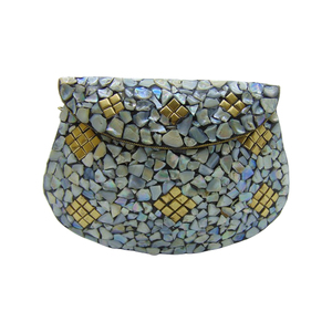 Luxury Metal Mosaic <b>Clutch</b> Bag for Women High Quality Sparkling Evening Party Handbag Casual Style Stone Pattern Purse <b>Weddings</b> - Product Image 1
