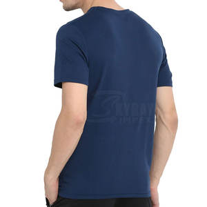 Dernier modèle de t-shirt de couleur unie pour hommes, vêtements d'extérieur à séchage rapide en tricot de coton et de fibre de bambou - Product Image 3