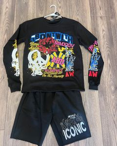 แฟชั่นล่าสุด ชุดเซ็ตขาสั้นสีพื้นสำหรับผู้ชายไซส์ใหญ่ สไตล์ไฮสตรีท ผ้าฝ้าย 100% ระบายอากาศ แห้งเร็ว รับสกรีนโลโก้ - Product Image 4
