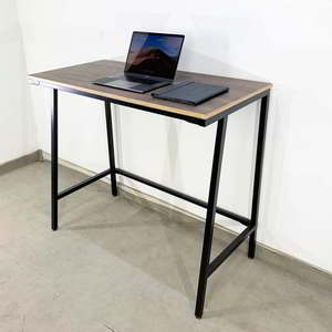Table sur pieds en contreplaqué minimaliste 120x60x105cm Trapeze 2 pieds en fer, assemblage requis STD68032 - Product Image 4