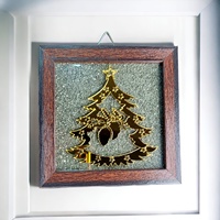 Peru Pyrite Chips Cuadrado Árbol de Navidad Marco DE FOTOS Decoración del hogar Artesanía Suministros de arte