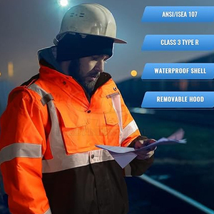 Veste de travail haute visibilité réfléchissante robuste pour la construction, les travaux industriels et routiers, tissu respirant, caractéristiques de protection - Product Image 4