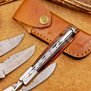 Cuchillos Plegables de Acero de Damasco Personalizados, Ecológicos, Aptos para Lavavajillas, Modernos, Multifuncionales, de Grado Industrial, Portátiles para Exteriores - Product Image 2
