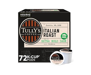 Café Tully's Italian Roast, Cápsulas K-Cup Individuales Keurig, Café Tostado Oscuro, 72 Unidades - Product Image 1