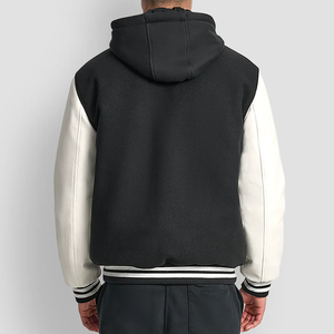 Veste universitaire d'hiver à col montant en streetwear pour hommes, logo personnalisé brodé, manches longues, légère, devant - Product Image 5