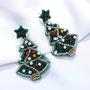 Pendientes de Navidad 2025 Nuevo producto Árbol de Navidad Copo de nieve Ciervo Aleación Pendientes de goteo a un precio asequible - Product Image 6