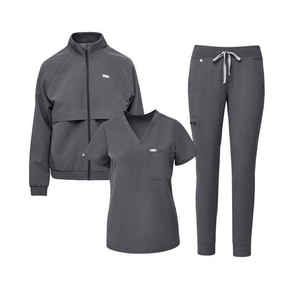 Personalizado Slim Fit manga corta enfermera Scrubs traje de punto Spandex Hospital uniforme Joggers Spa desgaste cómodo elástico superior inferior - Product Image 6